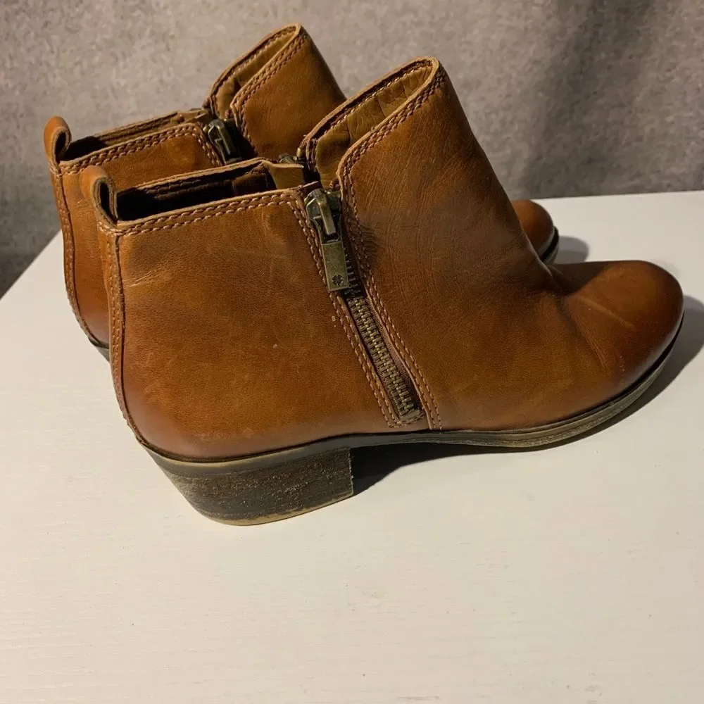 Lucky Brand Basel Booties Toffee Leather Women’s Size 7.5M - Picture 2 of 8